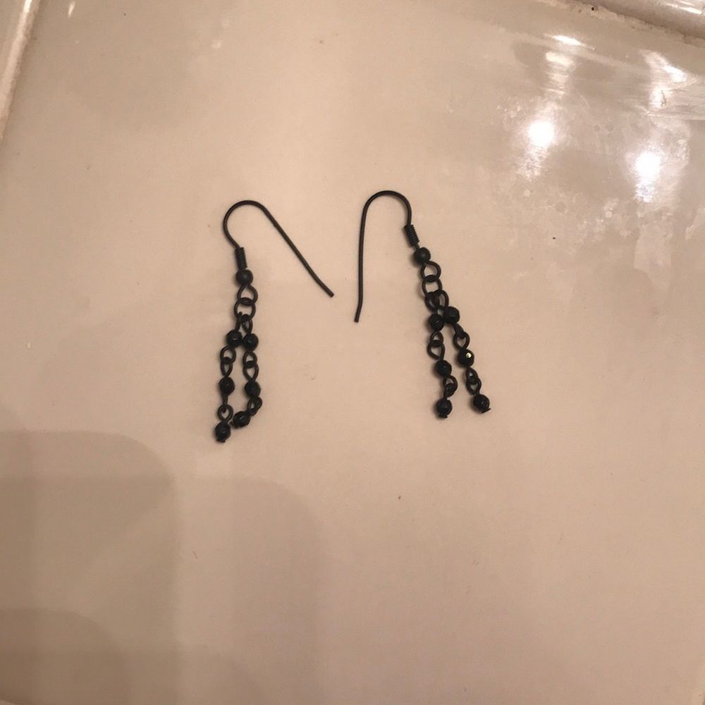 Black beaded earrings 